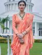 Peach Party Wear Chikankari Saree
