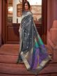 Grey Woven Traditional Saree In Handloom Silk
