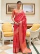Red Zari Woven Wedding Saree In Silk