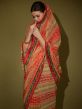 Red Bandhej Printed Festive Chiffon Saree