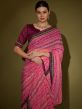 Pink Bandhej Printed Festive Chiffon Saree