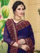 Blue Festive Georgette Saree With Embroidered Border