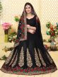 Black Georgette Saree With Floral Embroidery