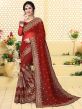 Maroon Festive Georgette Saree With Blouse