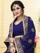 Blue Embroidered Wedding Wear Saree