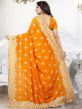 Yellow Embroidered Art Silk Saree With Blouse