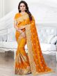 Yellow Embroidered Art Silk Saree With Blouse