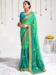 Green And Blue Festive Wear Saree In Georgette