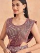 Purple Pre-Stitched Saree With Embroidered Blouse