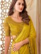 Yellow Silk Party Wear Saree With Embroidery