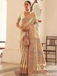 Cream Floral Woven Festive Wear Saree