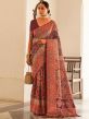 Maroon Traditional Woven Pashmina Saree