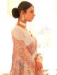 Off White Floral Saree In Pashmina