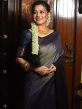 Dark Blue Silk Saree With Foil Prints