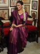 Magenta Festive Printed Saree In Silk