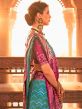 Blue Patola Printed Silk Saree With Blouse