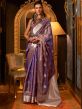 Purple Wedding Wear Woven Saree In Organza