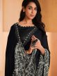 Black Stone Embellished Saree In Satin