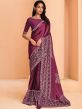 Purple Satin Party Wear Saree In Satin