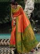 Orange Wedding Wear Saree In Silk