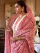 Peach Casual Wear Saree With Prints