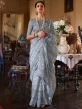Grey Casual Wear Saree With Blouse