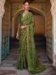 Green Festive Wear Brasso Saree