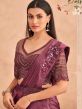 Magenta Pre-Stitched Satin Saree With Embroidery