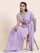 Purple Pre-Stitched Chiffon Saree With Blouse