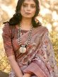 Beige Printed Casual Wear Saree In Cotton
