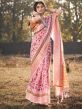 Pink Festive Wear Saree With Floral Prints
