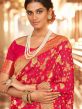 Pink Bridal Bandhani Saree In Chiffon