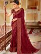Maroon Stone Embellished Saree In Art Silk