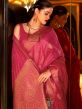Pink Festive Woven Saree In Banarasi Silk