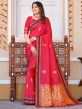 Red Bridal Zari Woven Saree In Silk