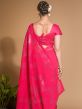 Pink Sequins Embroidered Saree In Georgette