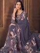 Grey Floral Printed Casual Wear Saree