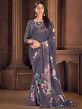 Mauve Floral Printed Casual Wear Saree