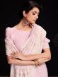 Pink Georgette Sari With Chikankari Work