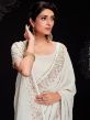 White Embroidered Border Saree In Georgette