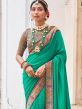 Turquoise Festive Saree In Art Silk