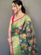 Green Zari Woven Sari In Organza