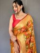 Yellow Woven Festive Saree In Organza