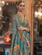 Blue Patola Printed Traditional Sari In Silk