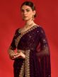Purple Georgette Saree With Sequins Work