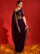 Purple Georgette Saree With Sequins Work