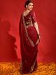 Red Wedding Wear Embroidered Saree