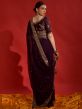 Purple Party Wear Georgette Sari With Embroidery