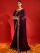 Purple Party Wear Georgette Sari With Embroidery