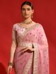 Pink Party Wear Georgette Sari With Embroidery